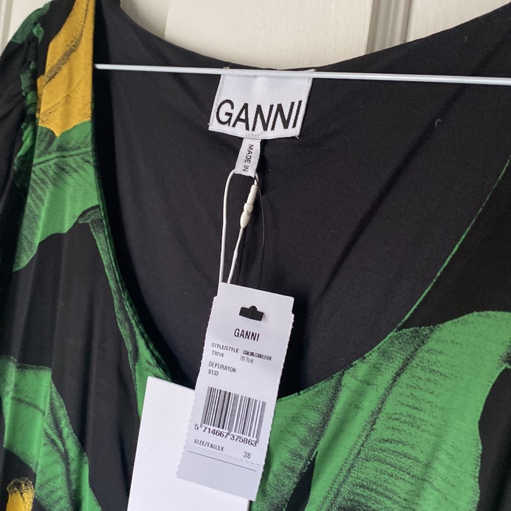 Ganni dress with banana print size 38 brand new - Picture 3 of 5